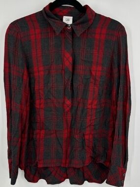 CAbi Red and Black Plaid Button-Down Shirt